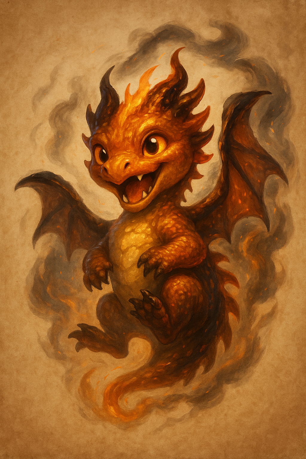 Baby Red Purple Emberwind Dragon